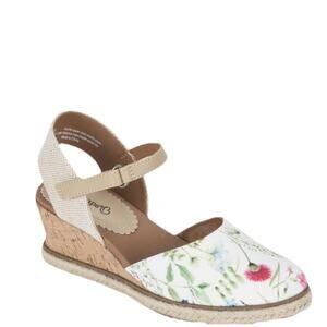 Baretraps Ocean Closed-Toe Espadrille Wedge Sandal Size 7.5M Flowers